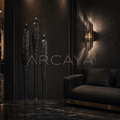Three Figure Sculpture — styled interior view 2
