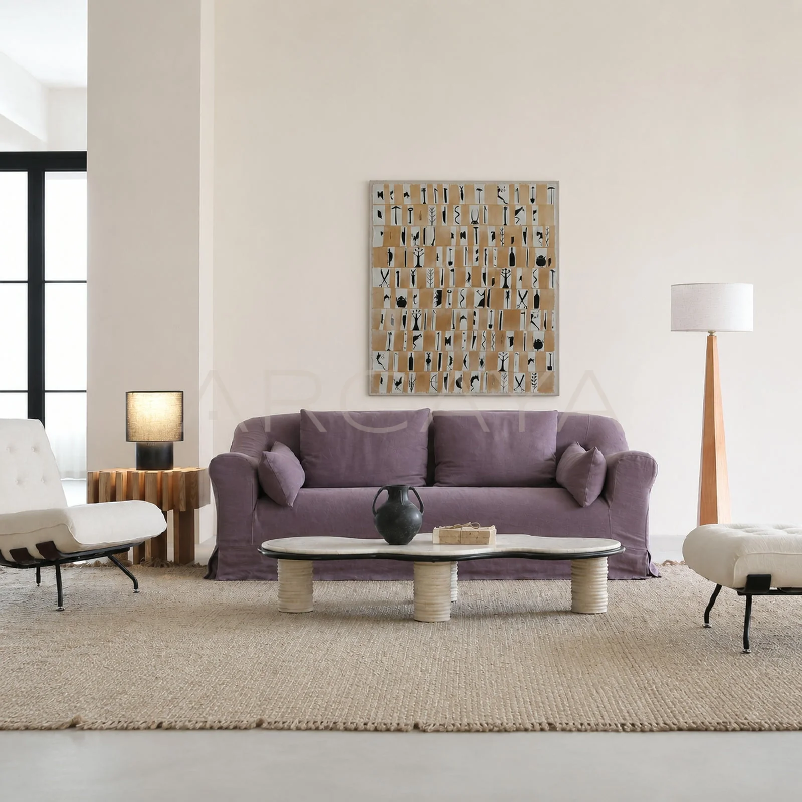 Elodie Cloud Straight Sofa - front view 01
