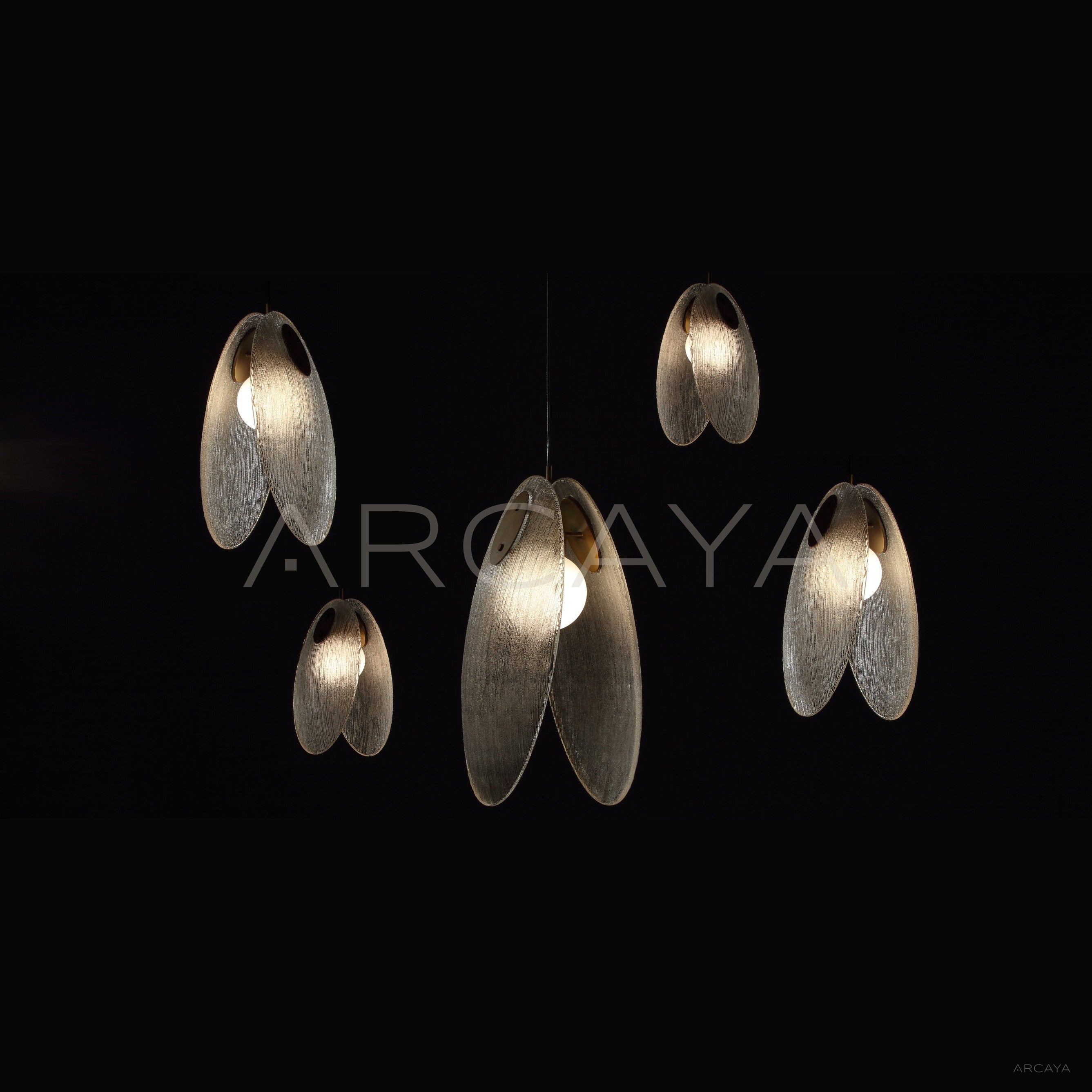 Clear Flower Leaf Pendant Light 54113