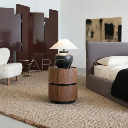 Celine Stone Nightstand - front view 01