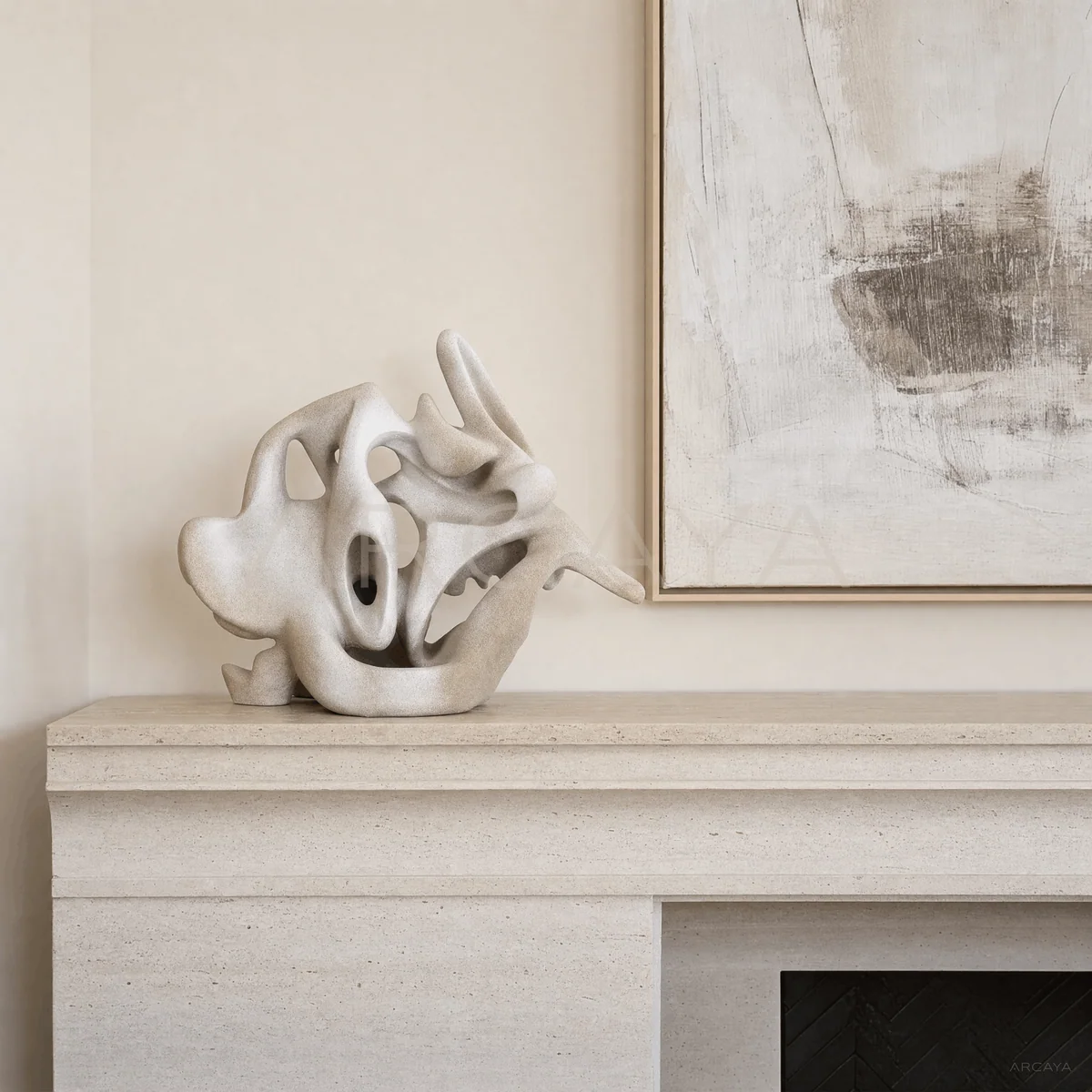 White Organic Ceramic Sculpture