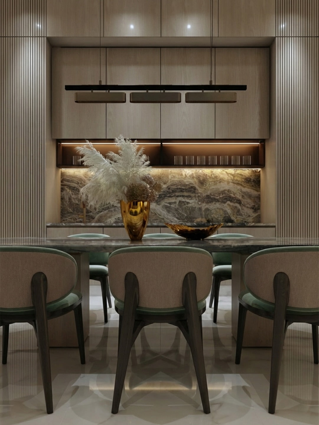 Choose Curved, Upholstered Chairs  contemporary dining room idea