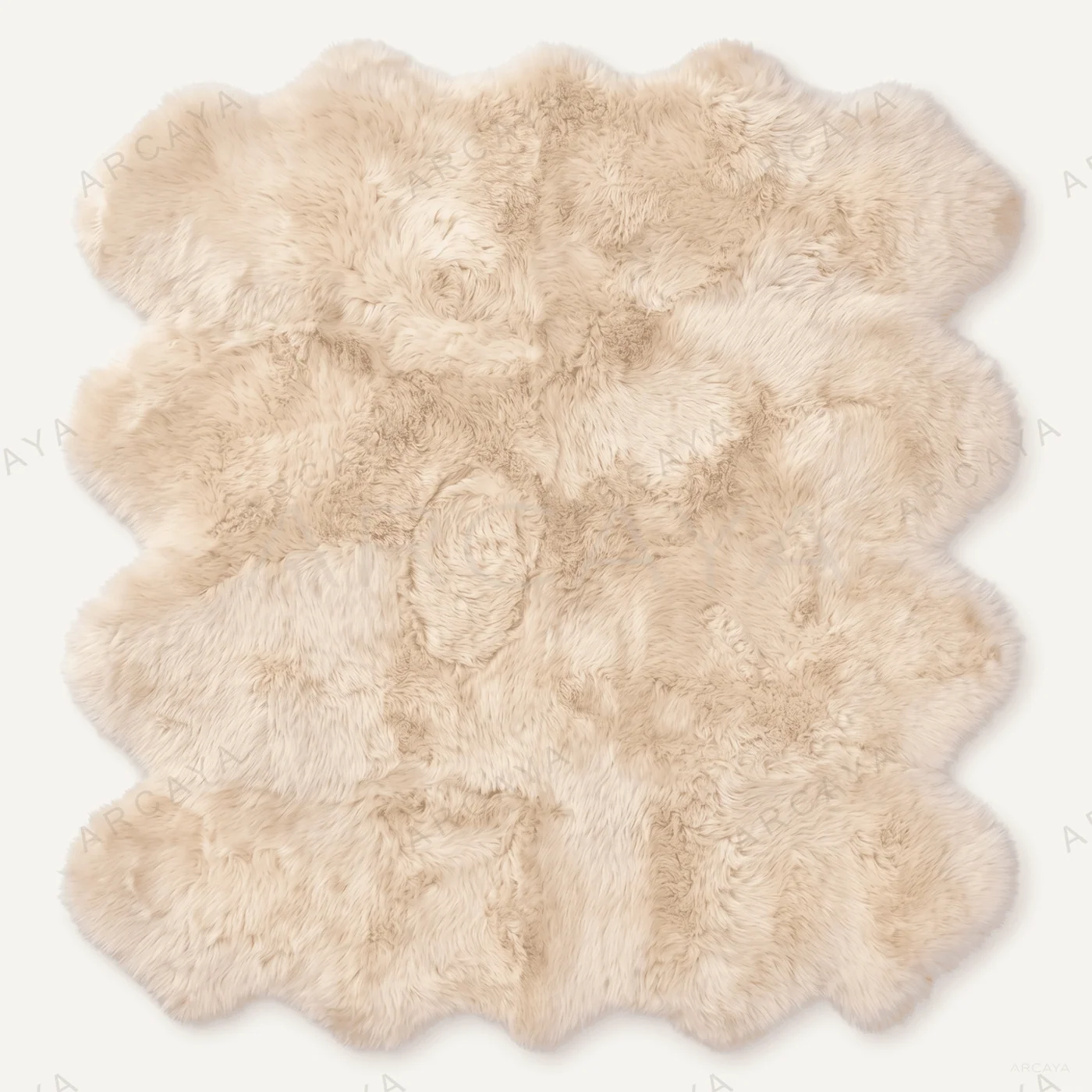 Plush Faux Fur Patchwork Area Rug