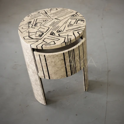 Haven Sand Nightstand - front view 04