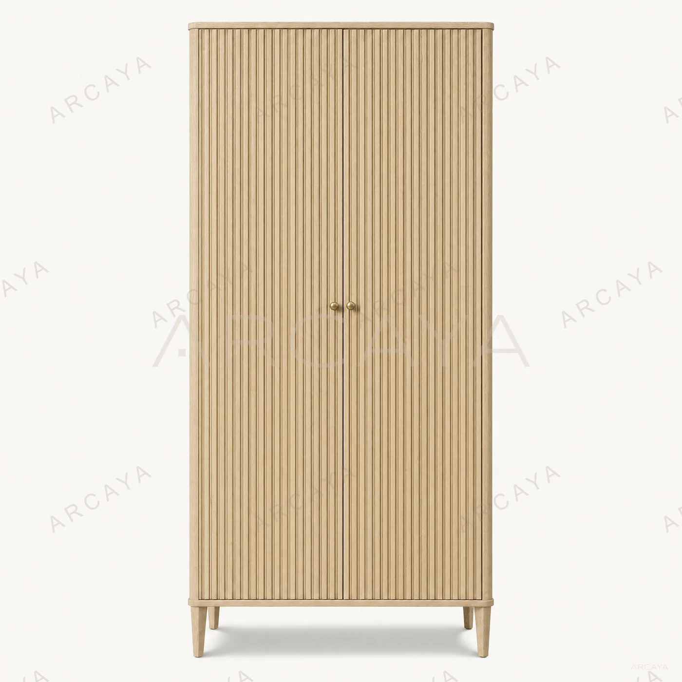 Preston Fluted Oak Storage Cabinet