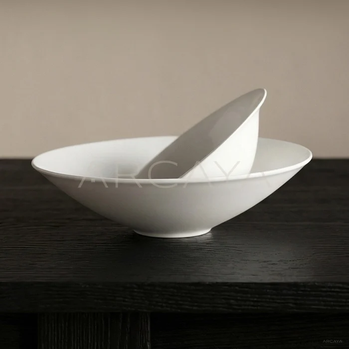 White Porcelain Conical Bowl Plate