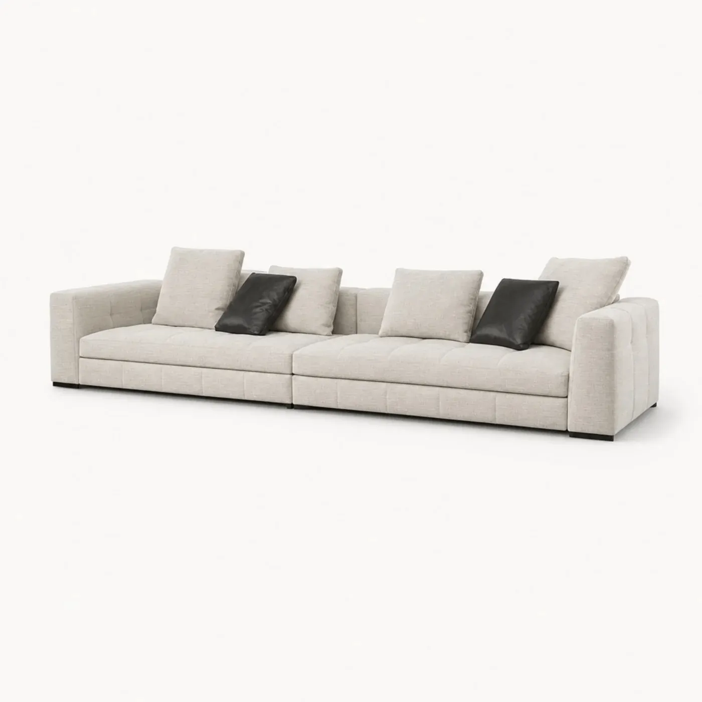 Tailored linear modular sectional sofa