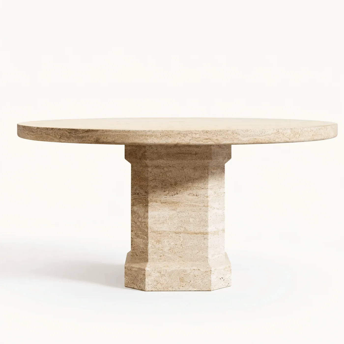 Paloma Round Travertine Table