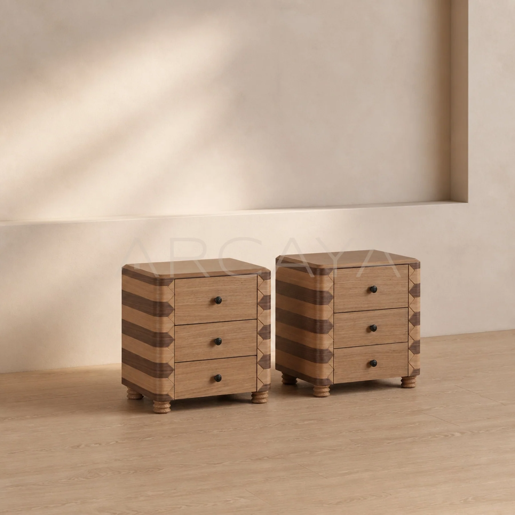 Enna Oak Nightstand - product view 01