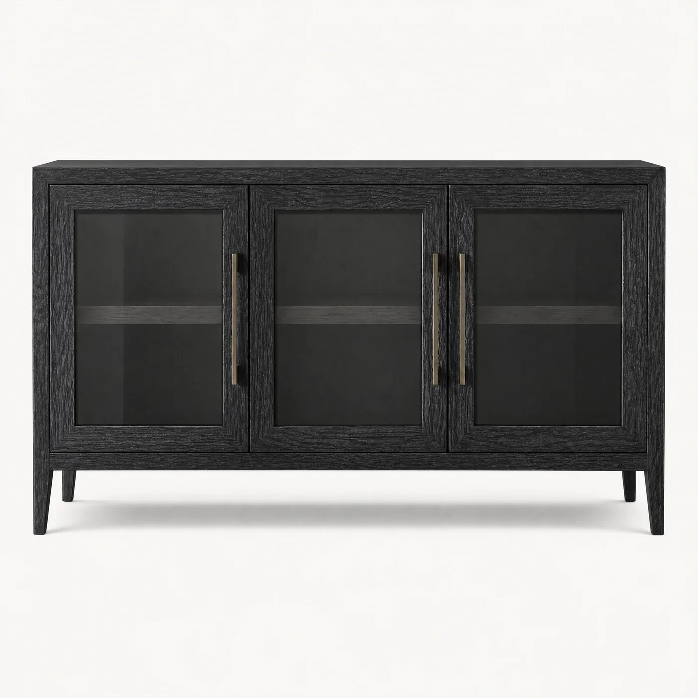 Charcoal Oak Glass Sideboard
