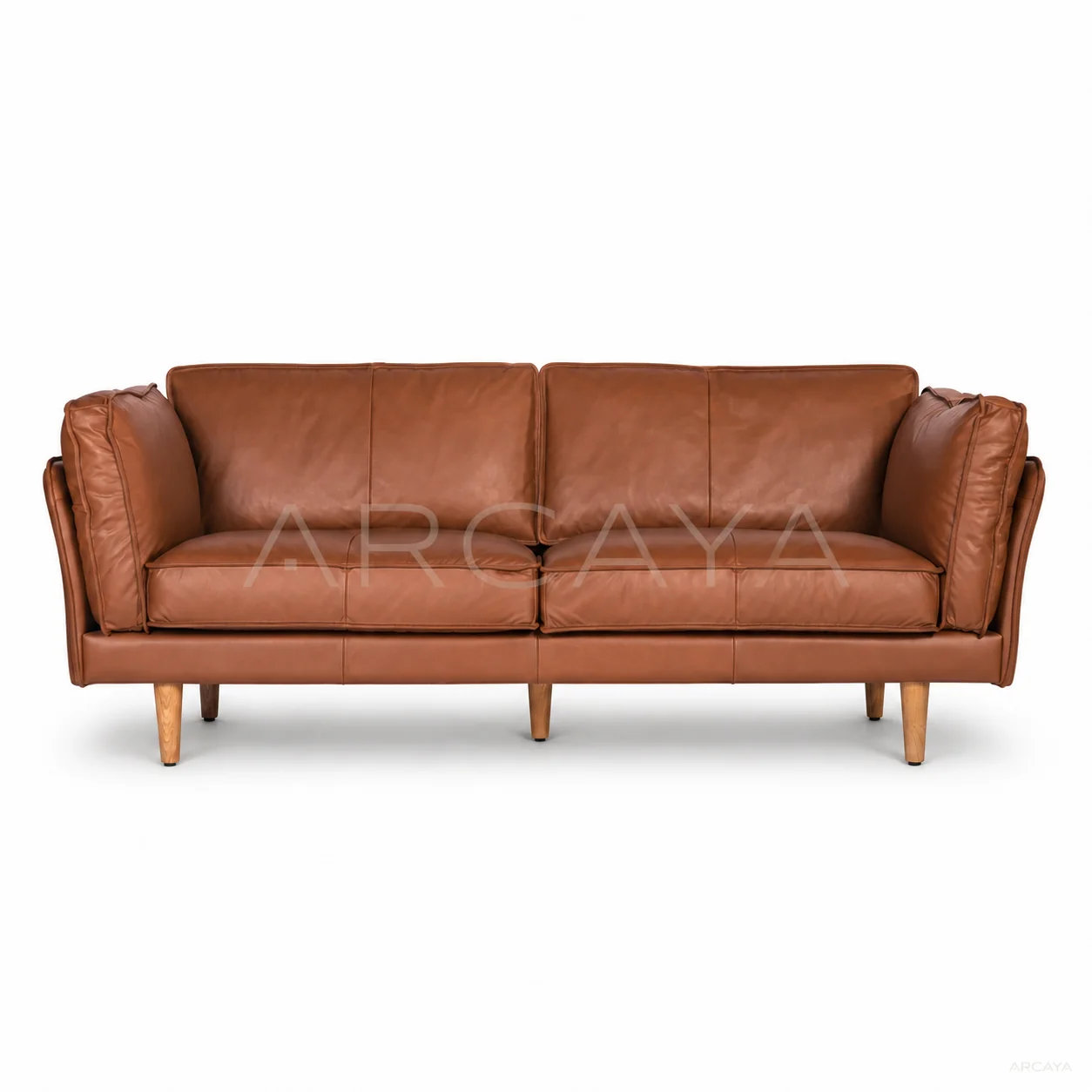 Juno Cedar Straight Sofa - product view with realistic grounded contact shadow