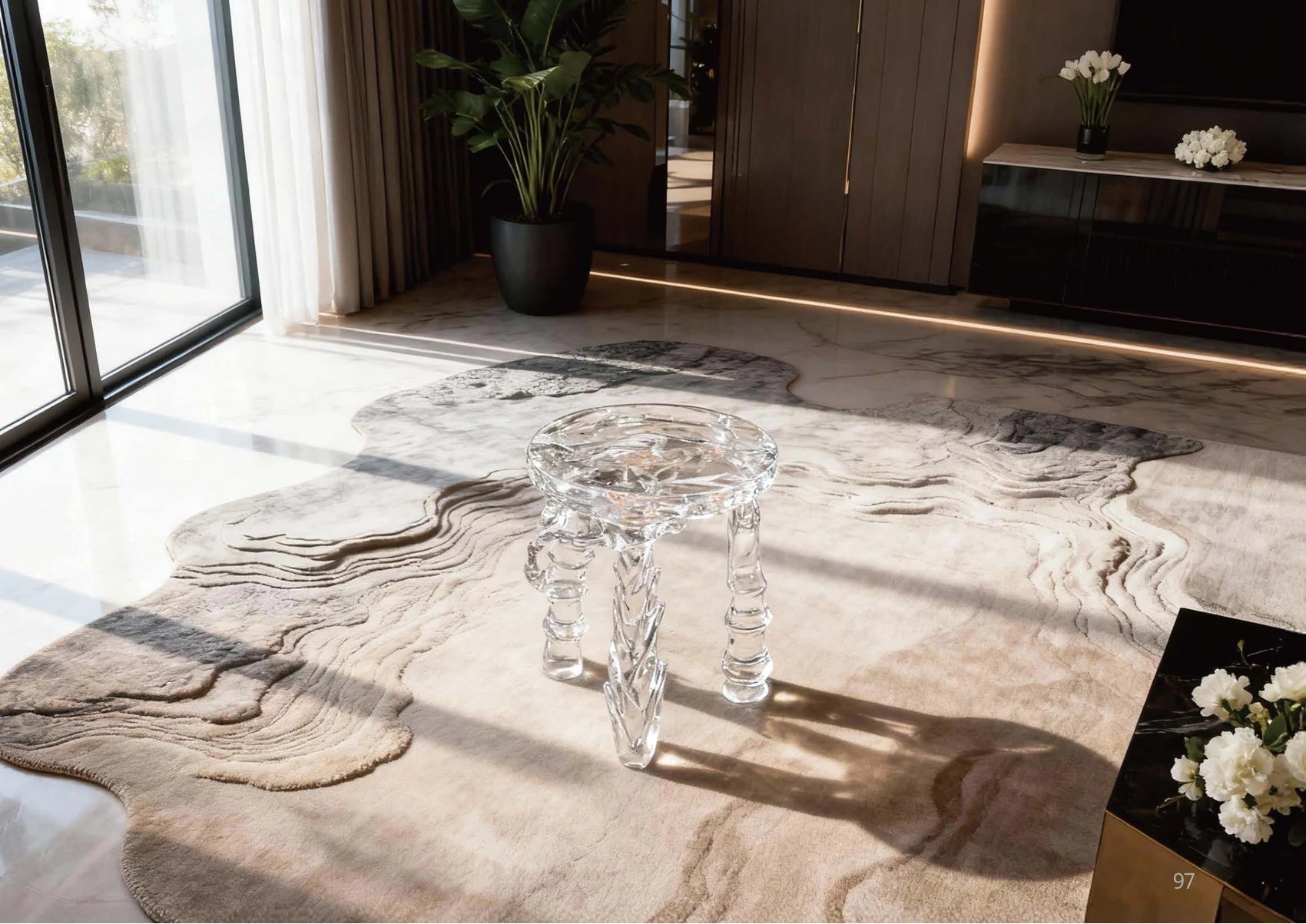Clear Bamboo Shadow Stool | Seating & Display
