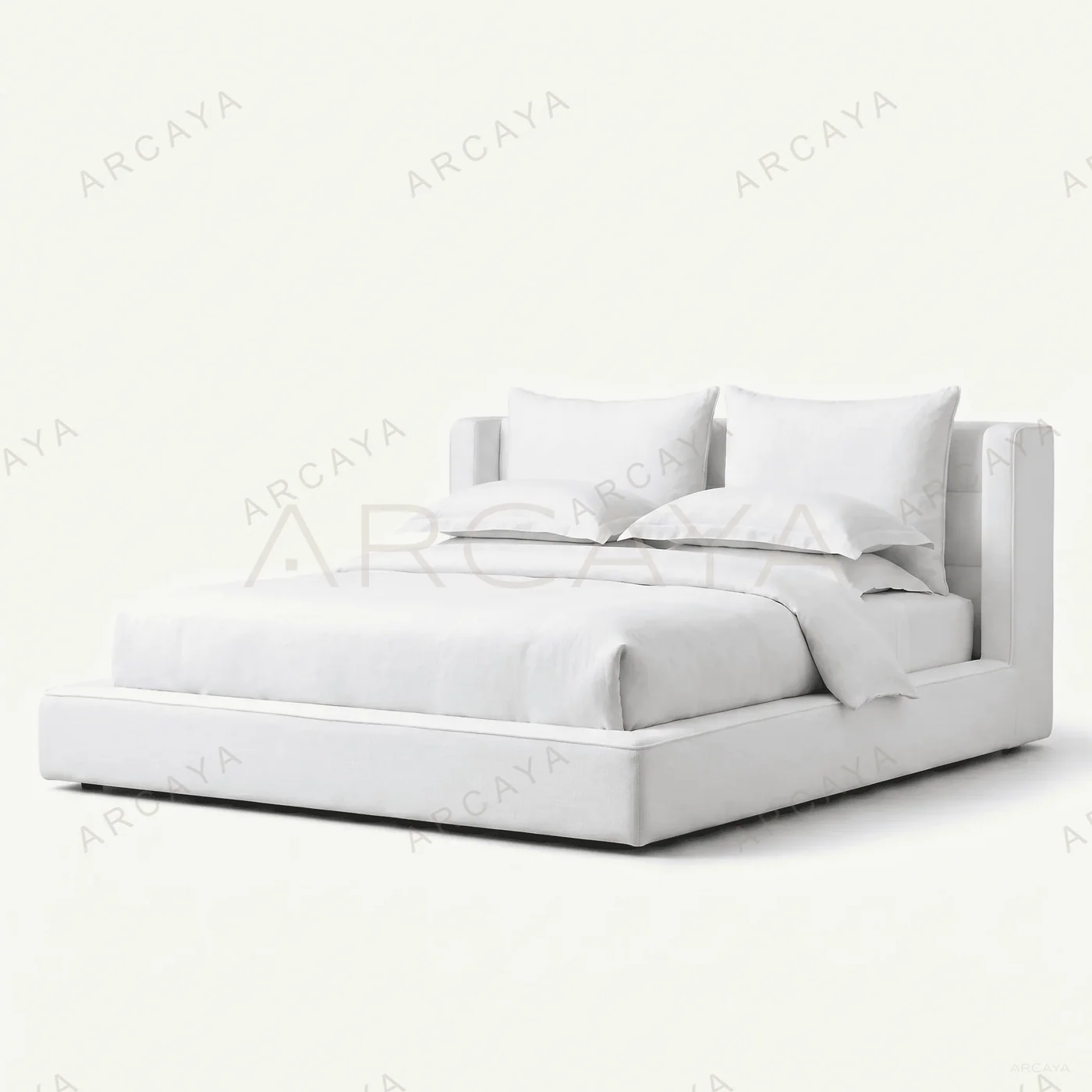 Low-Profile Square Arm Upholstered Platform Bed