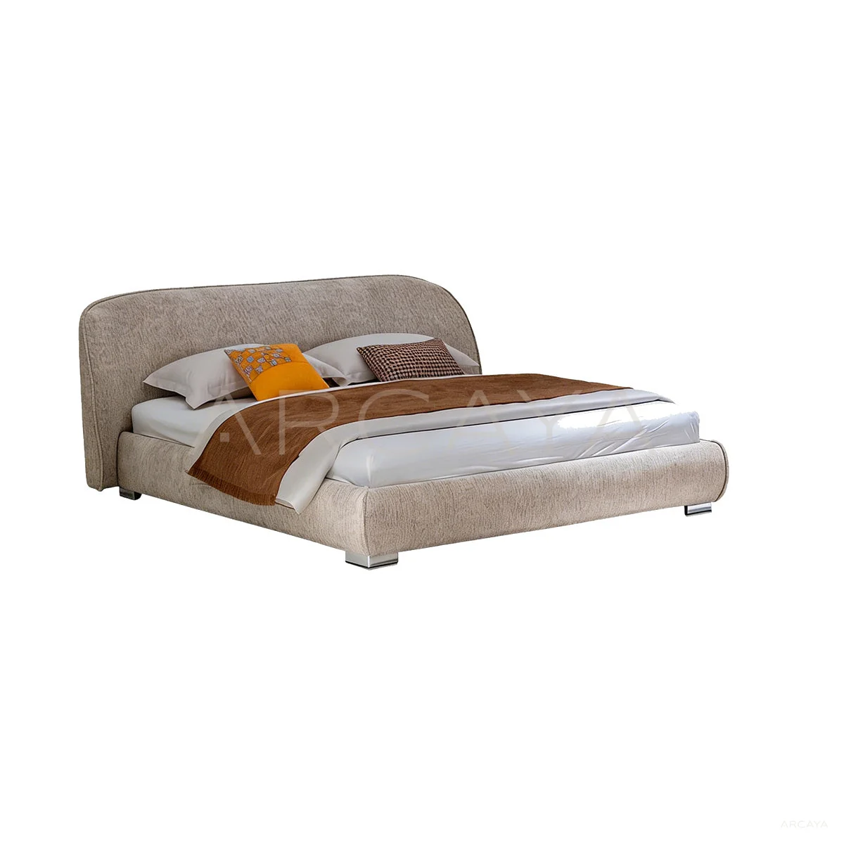 Juno Oak Bed - product view on a white background 01