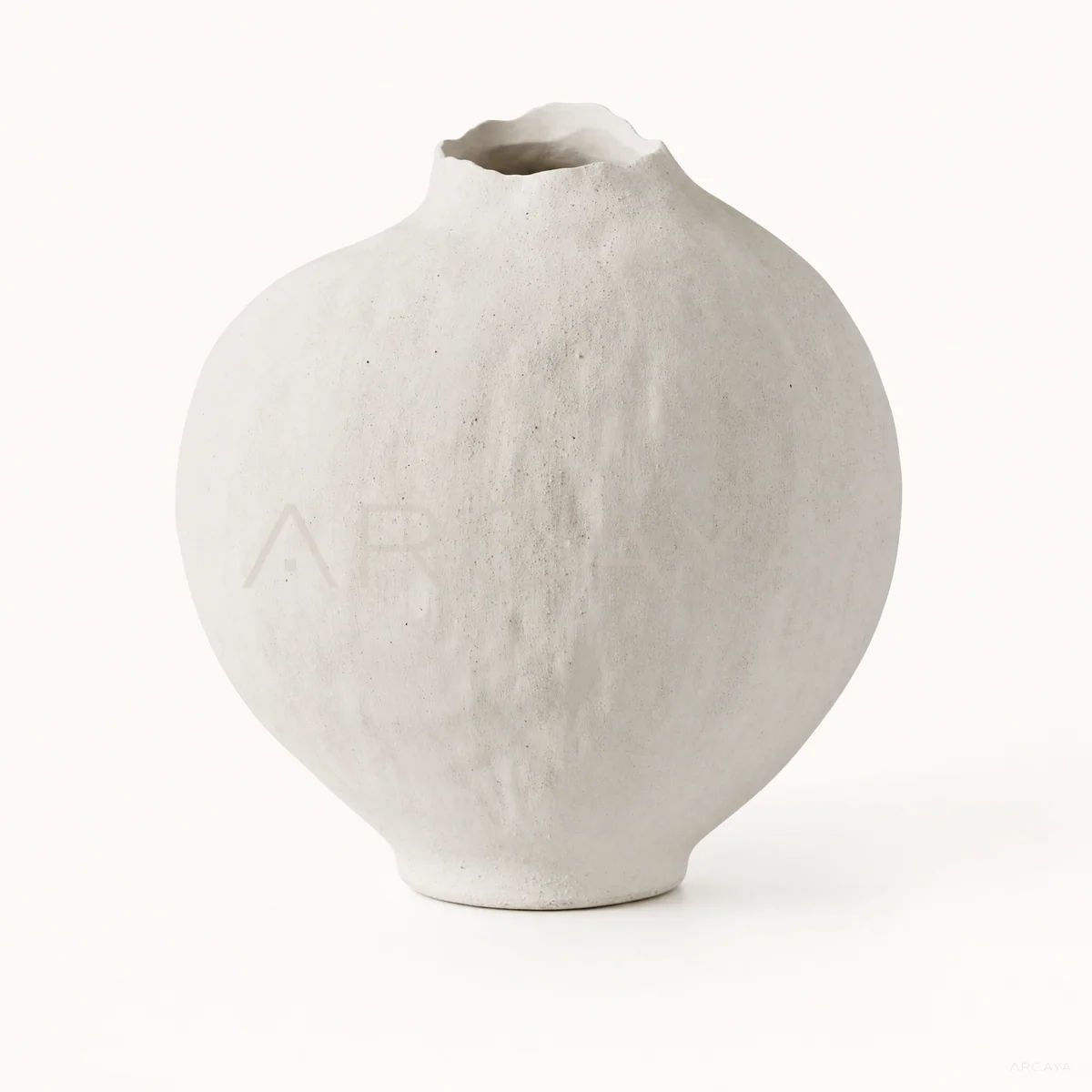 White Textured Ceramic Jar